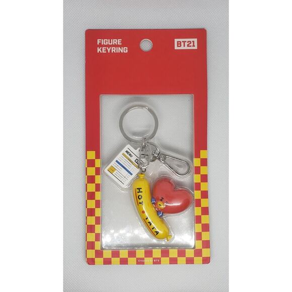Line Friends Accessories - BT21 Bite Series TATA Character Cute Mini Figure Keychain Charm - NEW